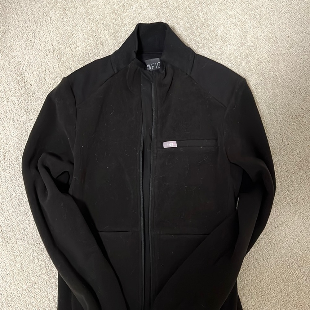 Figs Black Zip-Up Women's Sweater